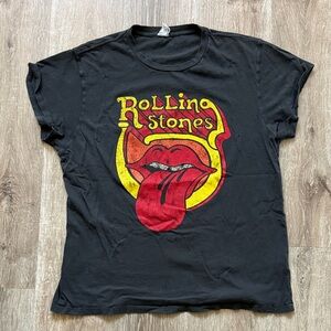 Junk Food Clothing Black Rolling Stones Tee